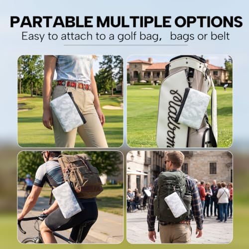 Golf Zipper Valuables Pouch Leather Golf Bag Pouch - Image 6
