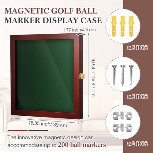 Silipull 100 Golf Ball Marker Display Case Full Magnetic Backing 15.5" W x - Image 2