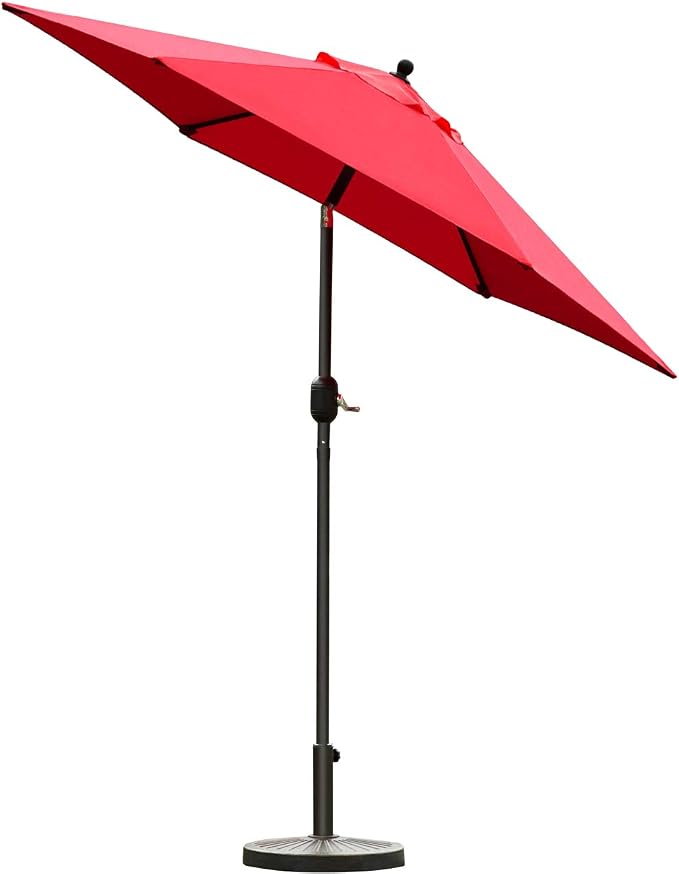 Sunnyglade 7.5' Patio Umbrella Outdoor Table Umbrella Tilt Crank Red | Market - Image 2