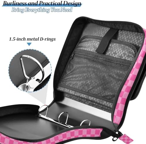 Zipper Binder Bag 3 Ring File Folder Portfolio Organizer Zippered Binder Bags - Image 7