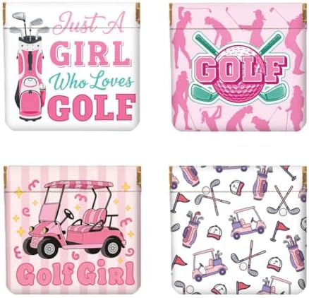 Peacoblue Golf Coin Purse, PU Leather Squeeze Pouch 4PCS by PEACOBLUE