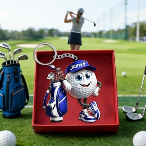 LASFOUR Personalized Golf Player Keychain, Golf Ball Gift - Image 5