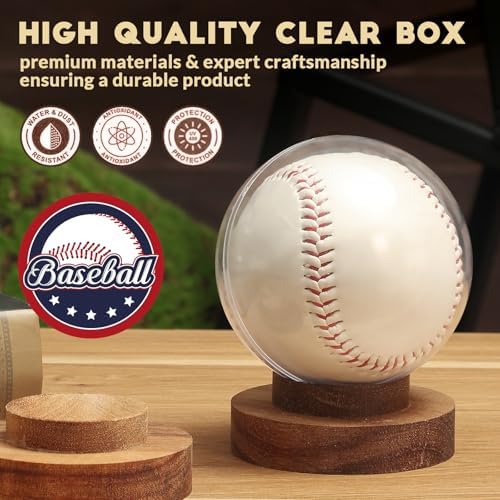 JupDec Baseball Display Case, Round Clear Ball Holder - Image 2