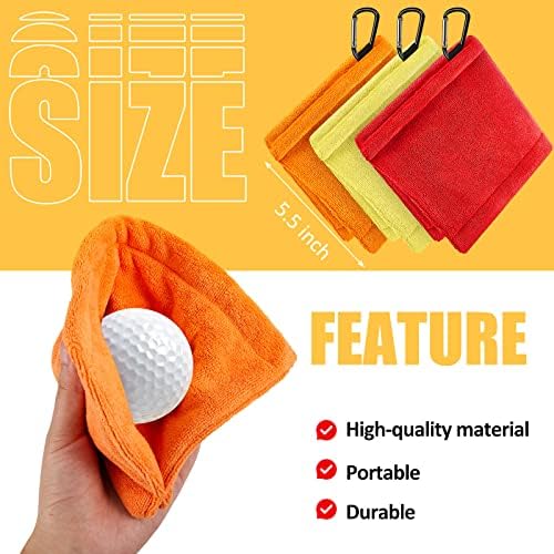 Flutesan 3 Pcs Golf Ball Towel Pocket Towel - Image 2