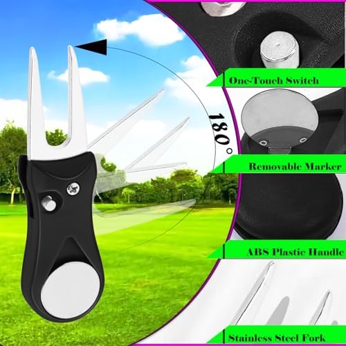 Foldable Golf Divot Tool, 2 Pack Stainless Steel Repair Tool - Image 2