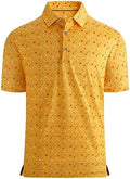Alex Vando Mens Golf Shirt Moisture Wicking Print Performance Polo Shirt by AlexVando