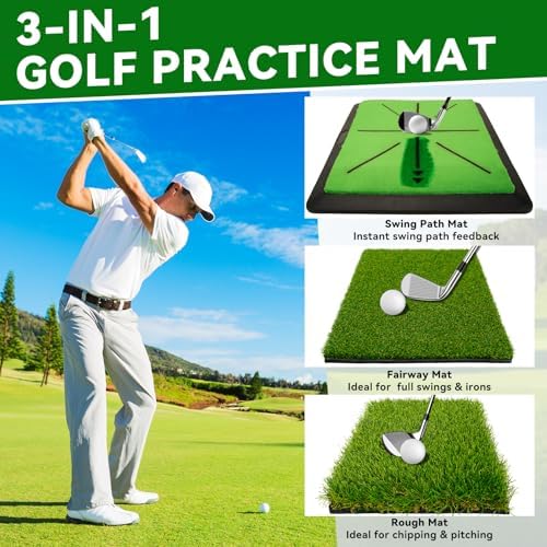 3-in-1 Golf Hitting Mat, Golf Training mat - Image 2