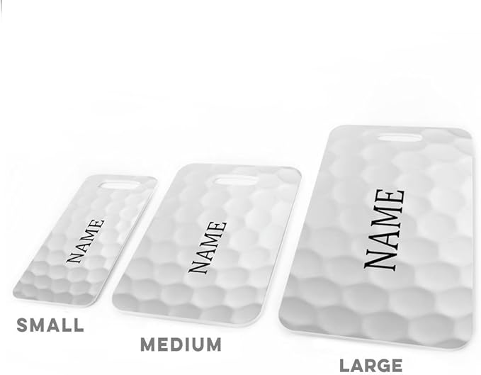 ChalkTalkSPORTS Golf Luggage & Bag Tag | Personalized Golf Ball Graphic | Small