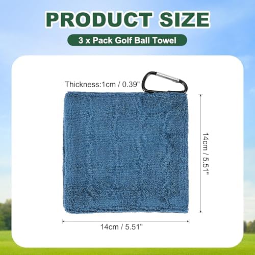 3Pcs Golf Ball Towel 5.5"x5.5" - Image 2