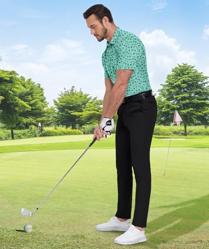 ZITY Men's Golf Shirts Short Sleeve Print Patterns Casual Collared Polo - Image 3