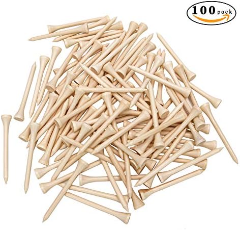 THIODOON Golf Tees Professional Natural Wood Golf Tees Pack of 100, Golfing - Image 2