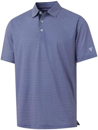 M MAELREG Mens Golf Shirt Short Sleeve Dry Fit Print Moisture Wicking by MAELREG