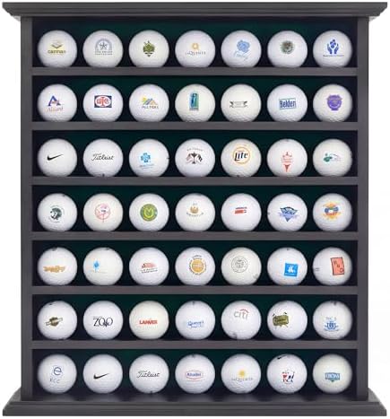 49 Golf Ball Display Case Wall Mounted by Unknown