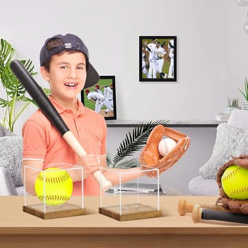 2 Pack Clear Acrylic Softball Display Case - Image 5