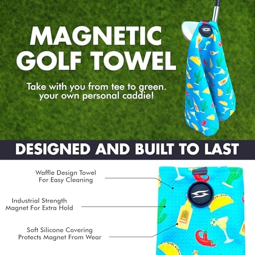 Magnetic Microfiber Waffle Golf Towel Large 16"x24" Clean - Image 2
