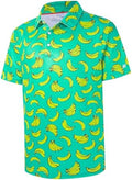 Mens Golf Shirt Short Sleeve Dry Fit Print Moisture Wicking Performance by FTFENTENG