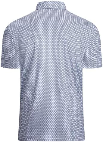 Alex Vando Mens Golf Shirt Moisture Wicking Classic Print Golf Shirts - Image 3