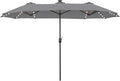 13 ft Patio Umbrella with 120 LED Solar Lights Outdoor Umbrella, 8 Colors by HERASPALACE