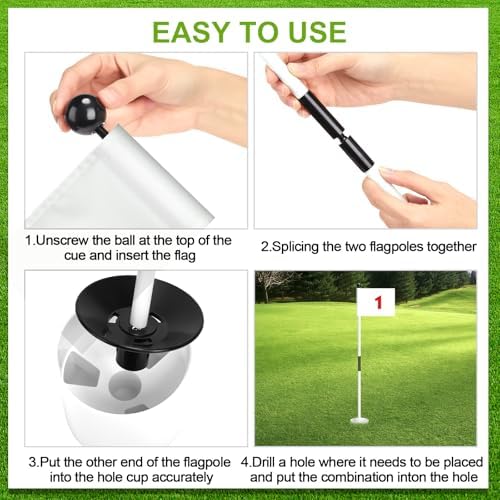 10 Set Golf Flagsticks Putting Green Flags - Image 3