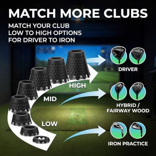 Plastic Golf Simulator Tees, 1/4 to 2 Inch - Image 3