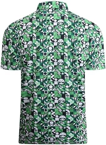 Alex Vando Mens Golf Shirt Moisture Wicking Print Performance Polo Shirt - Image 2
