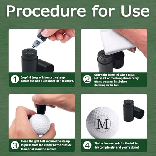 Amlion Custom Golf Ball Stamp Personalized Self-Inking Stamper Golf Ball Markers - Image 4