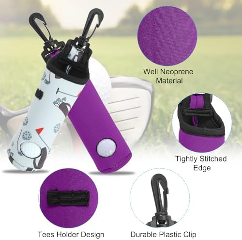 PATIKIL Golf Ball Carry Bag, Golf Tee Holder Pouch Portable Neoprene Golf Ball - Image 3
