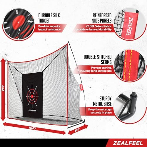 ZEALFEEL Golf Net, 10 x 7 ft Hitting Practice Set - Image 4