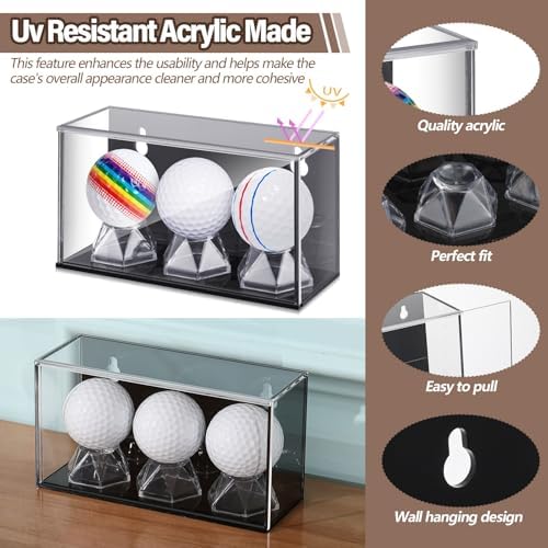 Lineshading Baseball Golf Ball Display Case - Image 3