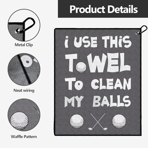 Funny Printed Golf Towel with Clip, Golf Gift - Image 3