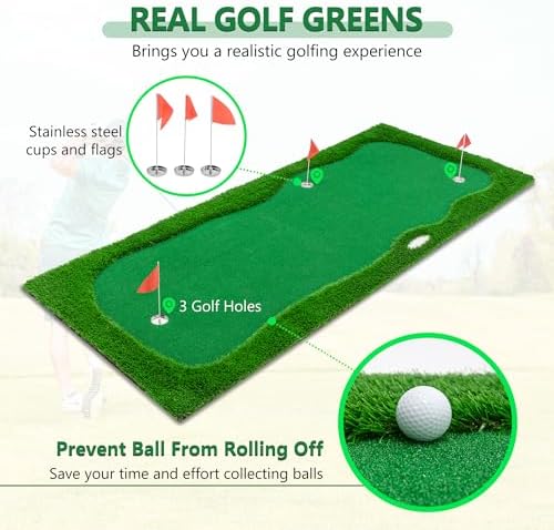 12x5 FT Golf Putting Training Mat, Premium Rubber Turf, - Image 2