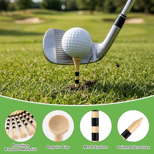 100 Pcs Wooden Golf Tees, 2-3/4 Inch Bamboo Golf Tees, Professional Natrual Tee - Image 5