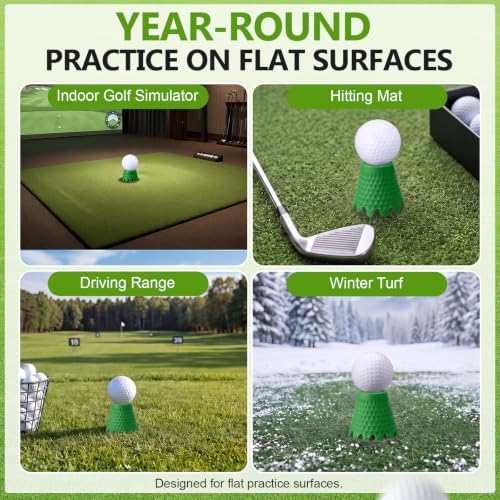 Foilswirl Golf Simulator Tees, 8 Fixed Heights Indoor Golf Mat Tees - Image 6