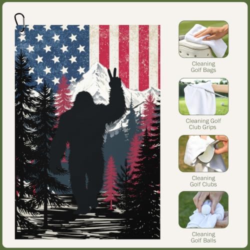 Vintage Forest Sasquatch Golf Towel - Image 5