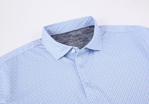 Alex Vando Mens Golf Shirt Moisture Wicking Classic Print Golf Shirts - Image 3