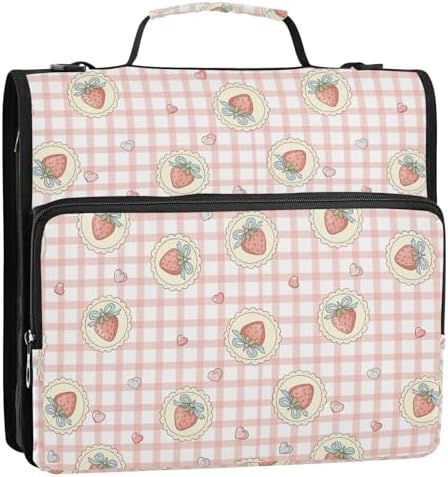 Zipper Binder Bag 3 Ring File Folder Portfolio Organizer Zippered Binder Bags - Image 4