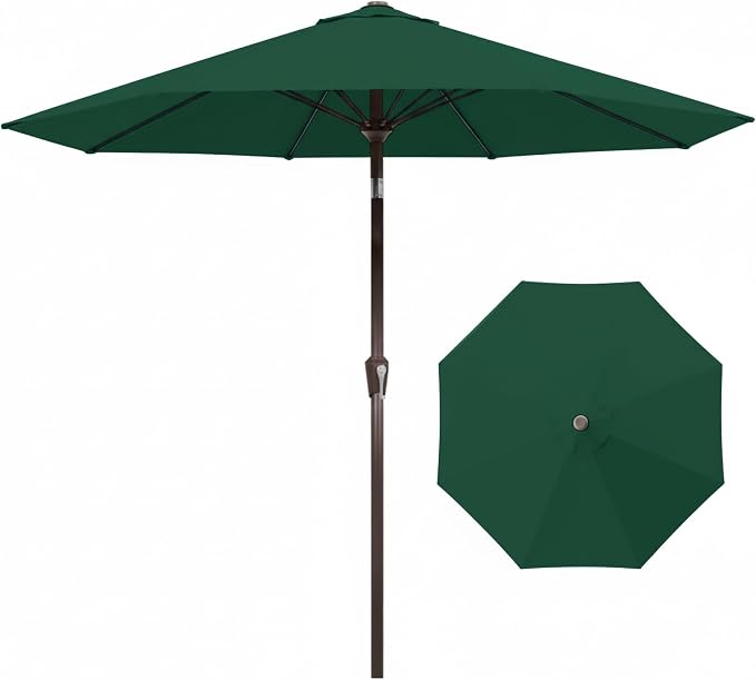 9FT Auto-Tilt Patio Umbrella|Outdoor Market Table Umbrella by YourPerfectOutdoorEscape