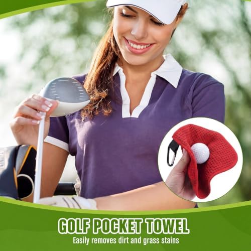 Batiyeer 5 Pack Small Golf Towel 5.5 x 5.5 Inch Microfiber Waffle Material - Image 5