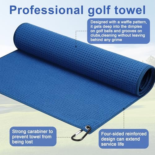 3 Pack Golf Towels with Carabiners, Durable Microfiber - Image 4