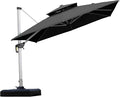 PURPLE LEAF Cantilever Outdoor Umbrella 9' x 9' Square Double Top, 3-Yr by PURPLELEAF