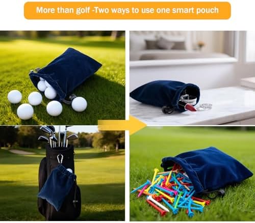 Lestyn Golf Tee Pouch with Drawstring, 5.7 x 7.87 Inch Small Accessories Bag - Image 4