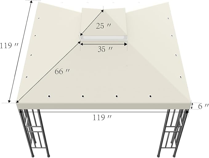 Sumfaller 10x10 FT Gazebo Replacement Canopy Top Cover | Double Tiered Canopy - Image 6