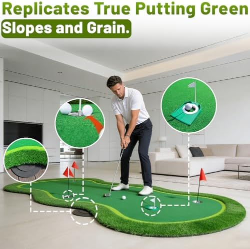 Bearwill Golf Putting Green, 5 x 10ft Golf Practice Putting Mat - Image 4