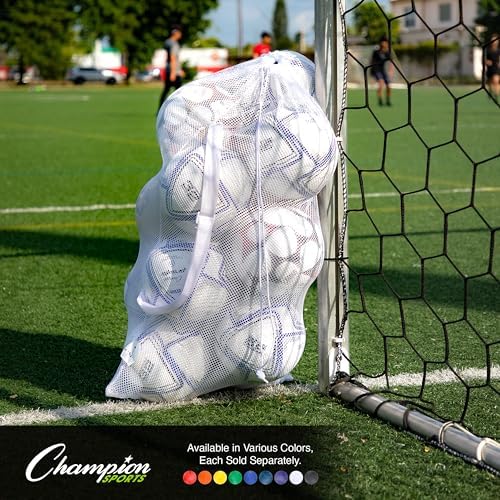 Champion Sports Mesh Equipment Bag – Heavy-Duty Nylon Drawstring Bag - Image 7