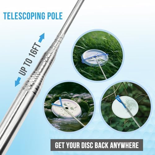 Disc Golf Retriever Pole 16 Feet, Telescopic Discs Retriever Golf Gifts - Image 4