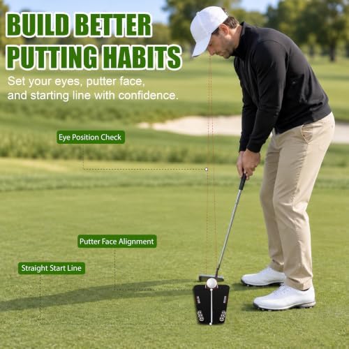 Golf Putting Tutor, Alignment Mirror Training Aid, Golf Hitting Mat - Image 3