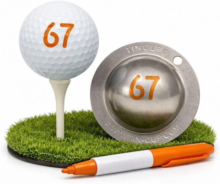 Tin Cup Golf Ball Marker Stencil by SportsBySager