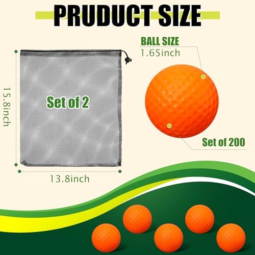 200 Pcs Foam Golf Practice Balls Bulk - Image 2