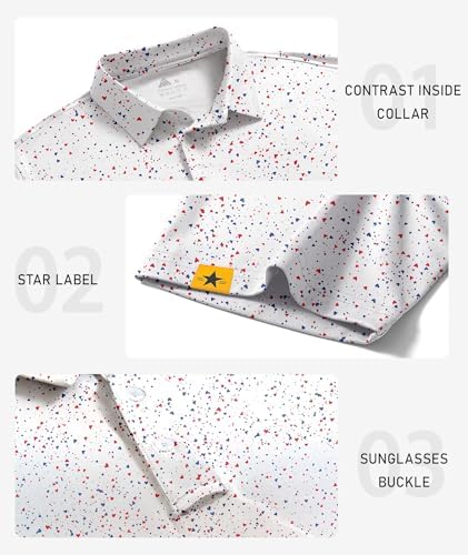 ZITY Mens Golf Polo Shirts Short Sleeve UPF 50+ Moisture Wicking Tshirt - Image 3