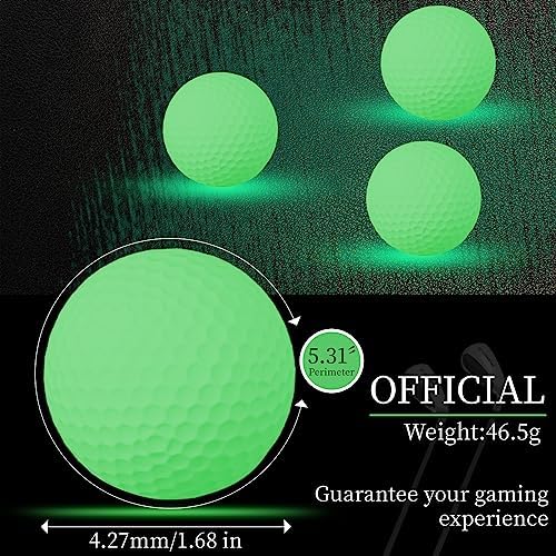 3-Piece Glow-in-the-Dark Practice Golf Balls - Image 2
